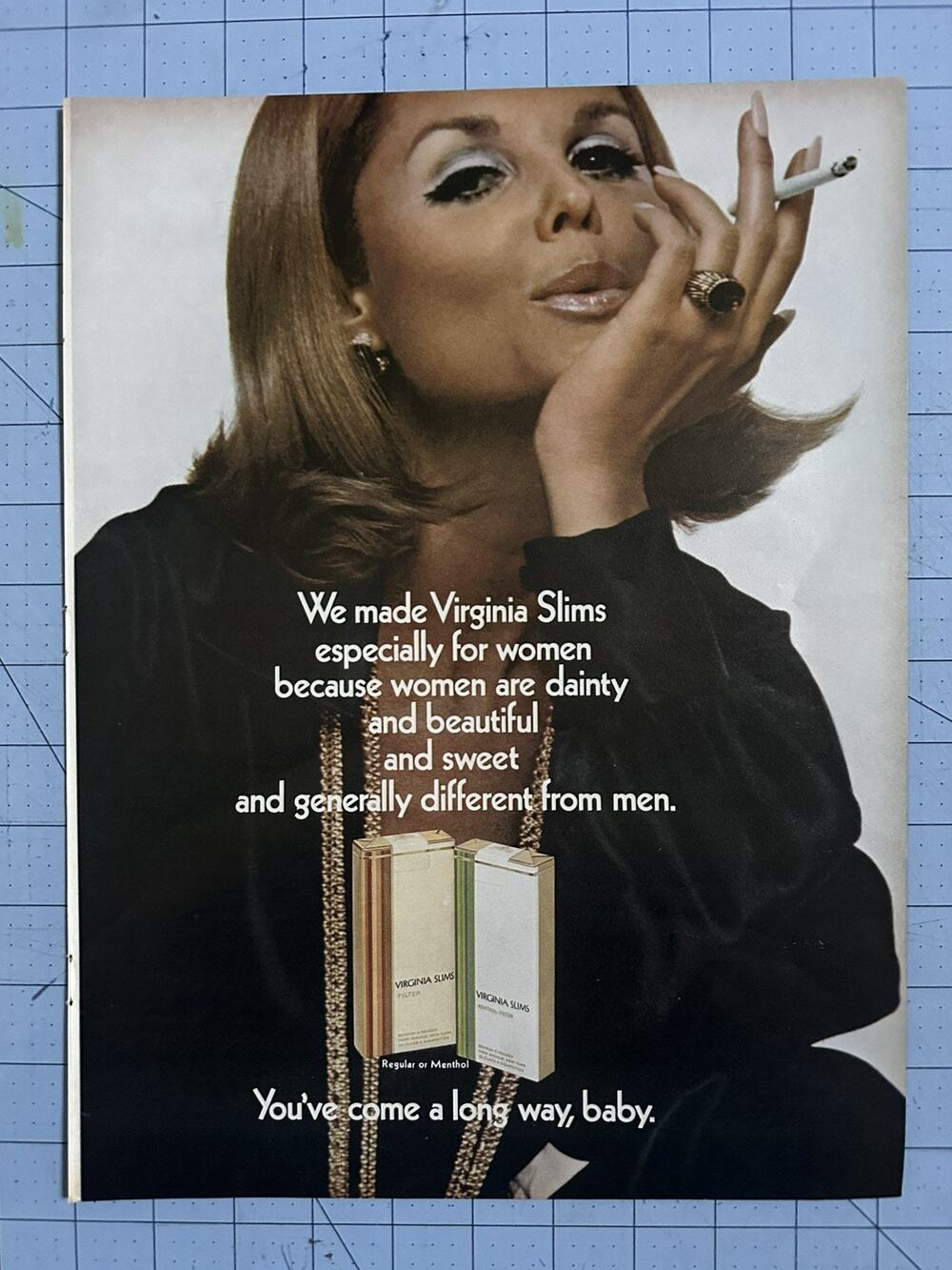 1969 Virginia Slims Print Ad You've Come Long Way Baby